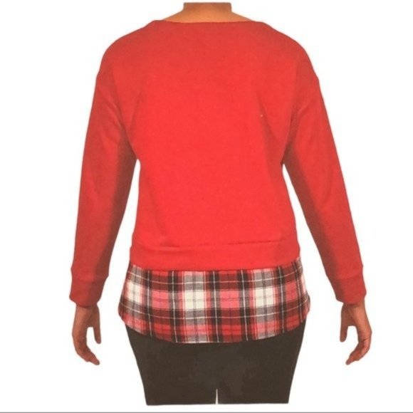 NWT IZOD Sweatshirt Top - Red Plaid - Picture 2 of 4